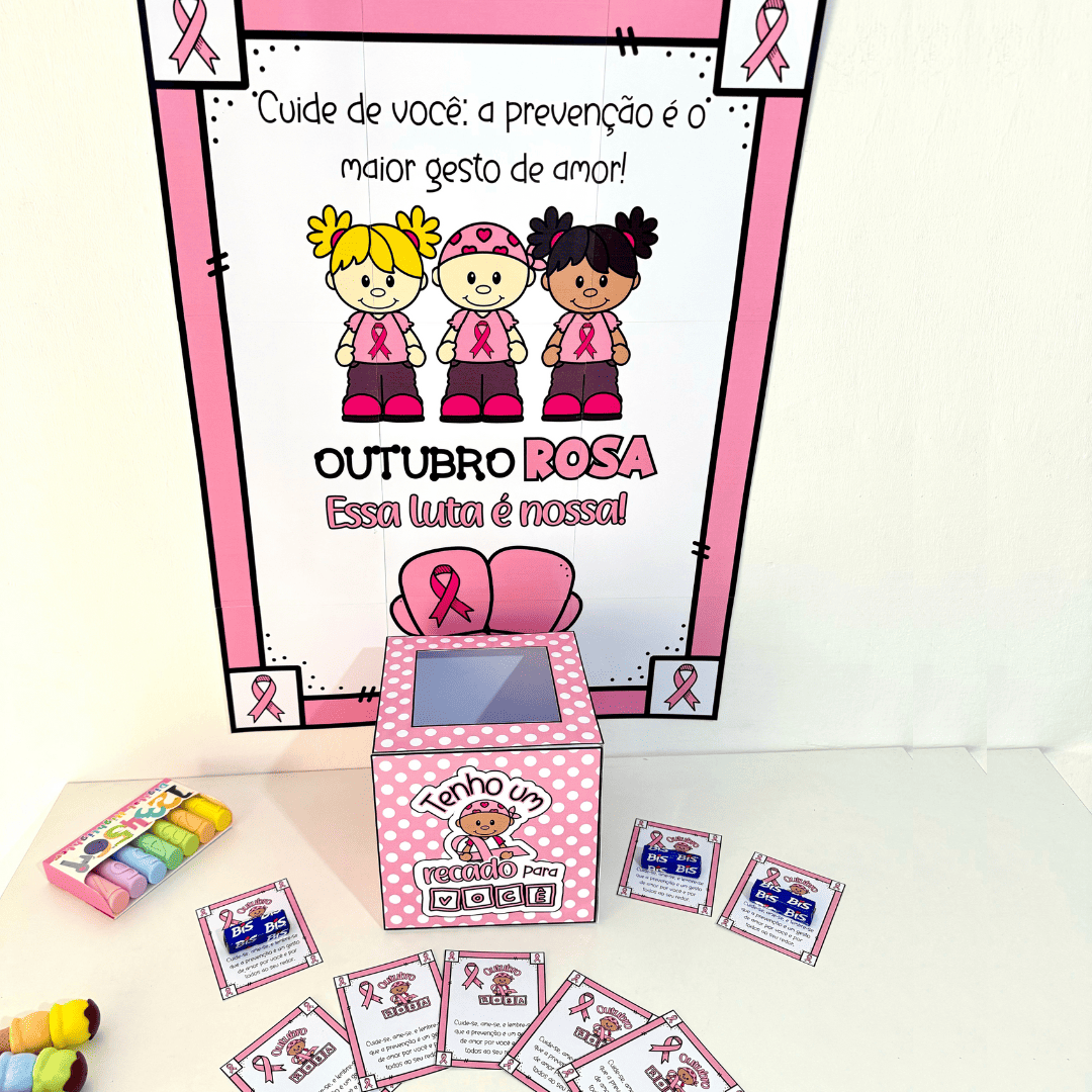 Kit Outubro Rosa + Flyer + Brindes