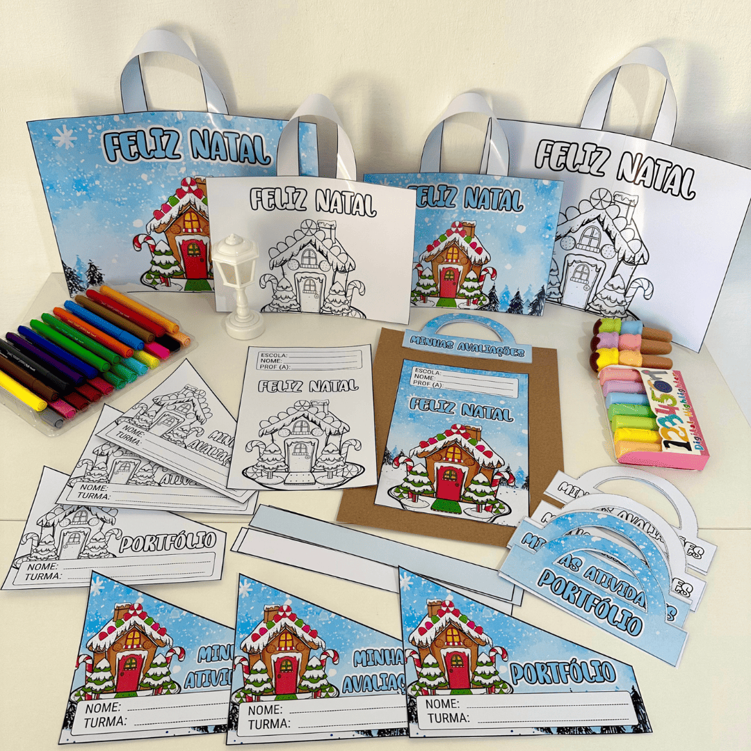 Kit Capas de Atividades Casinha de Natal