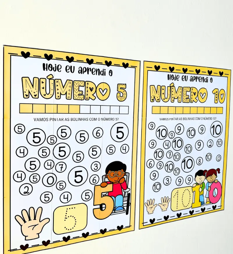 Cartaz Numerais de 1 a 10