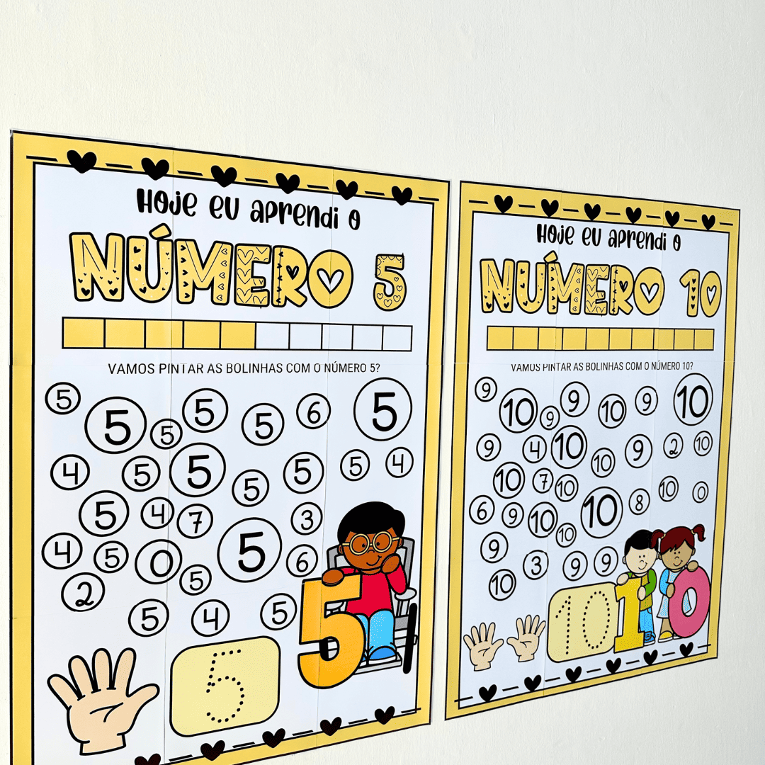 Cartaz Numerais de 1 a 10