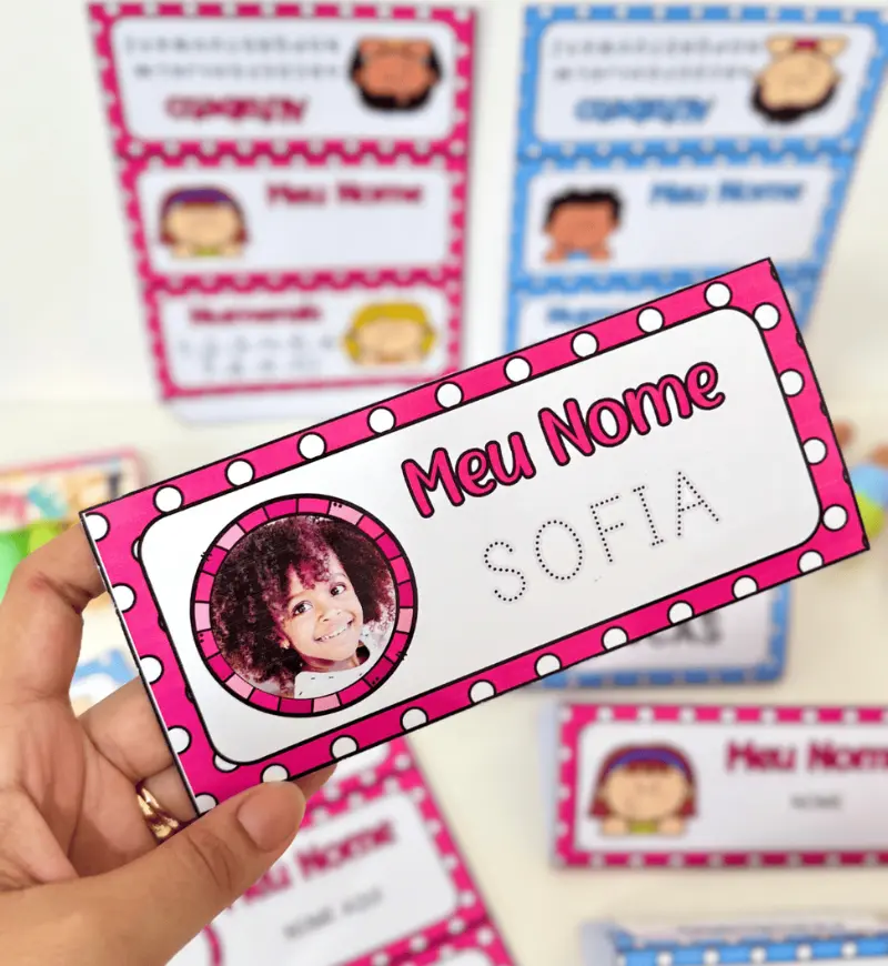 Crachá de Mesa Editável