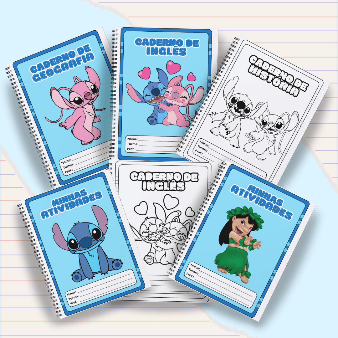 Capas para Caderno - Stitch