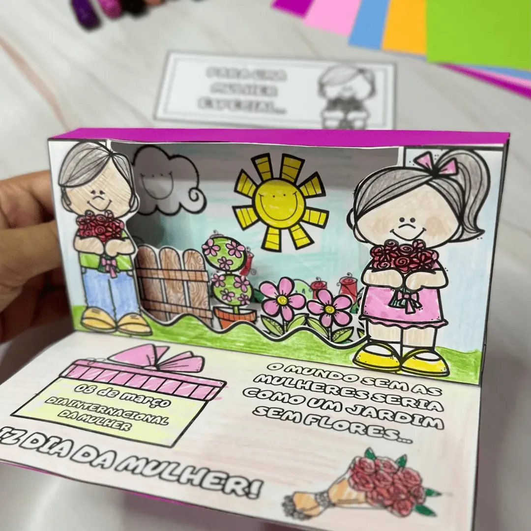 Cartão Jardim 3D - Dia da Mulher