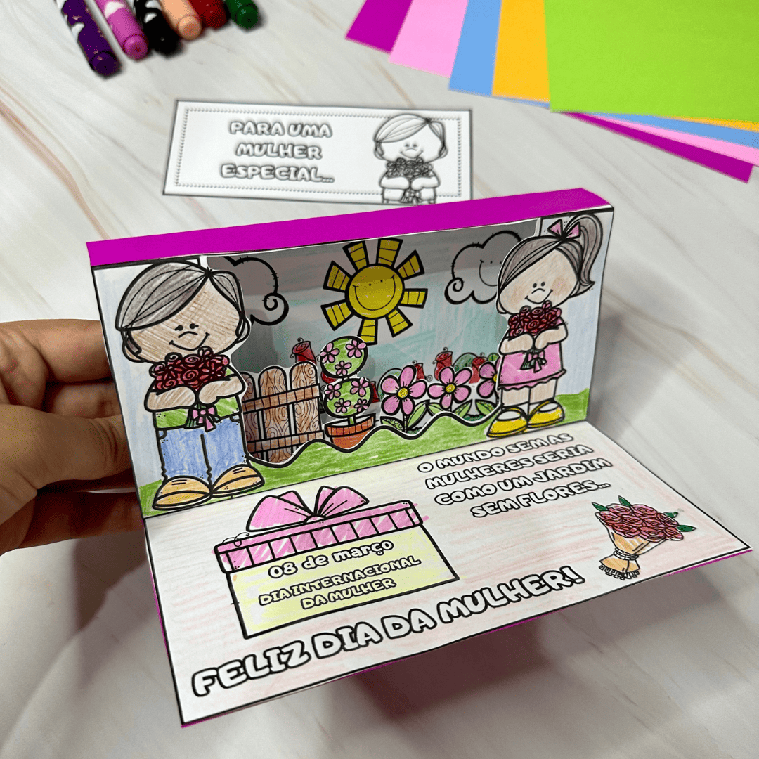 Cartão Jardim 3D - Dia da Mulher
