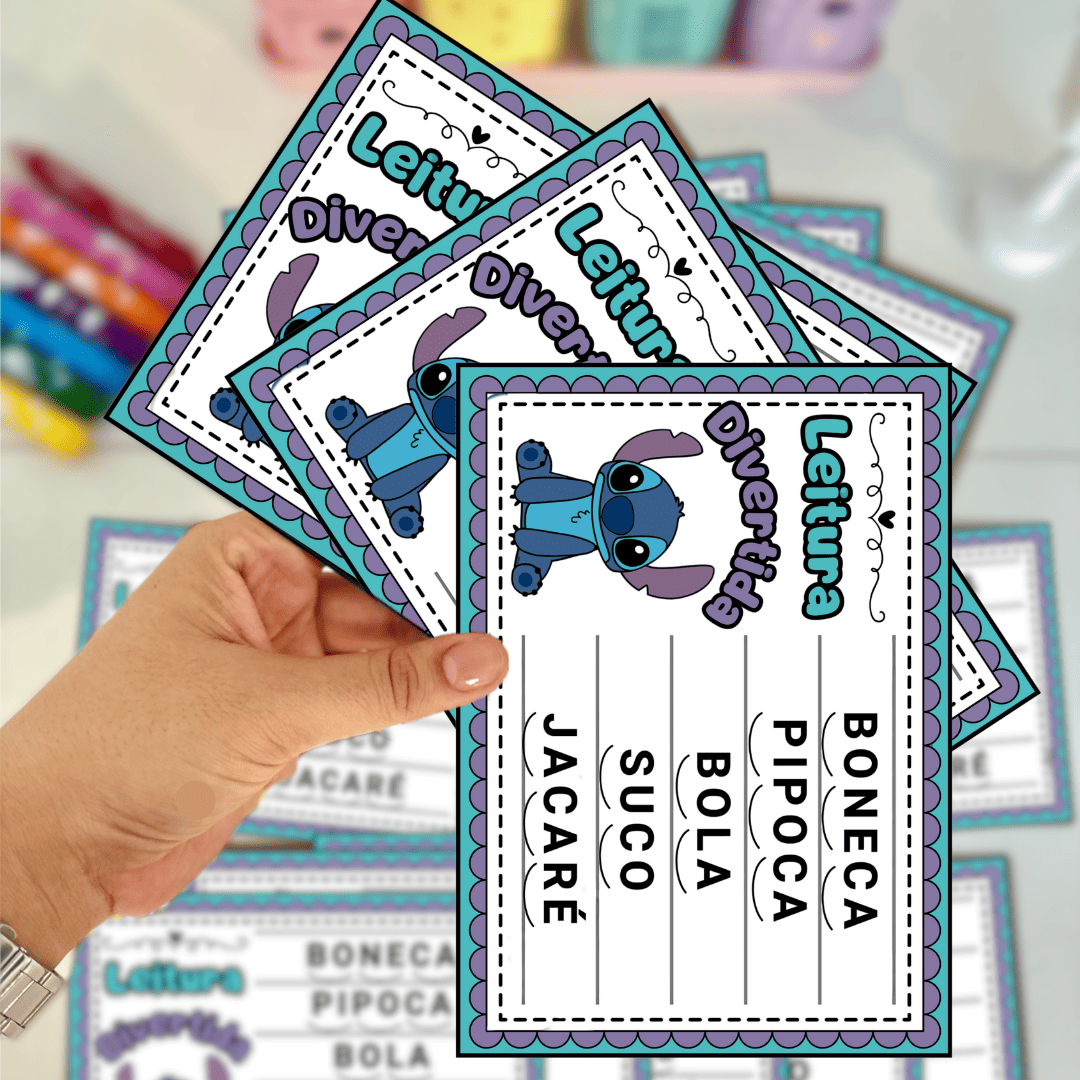 Fichas Leitura Divertida do Stitch