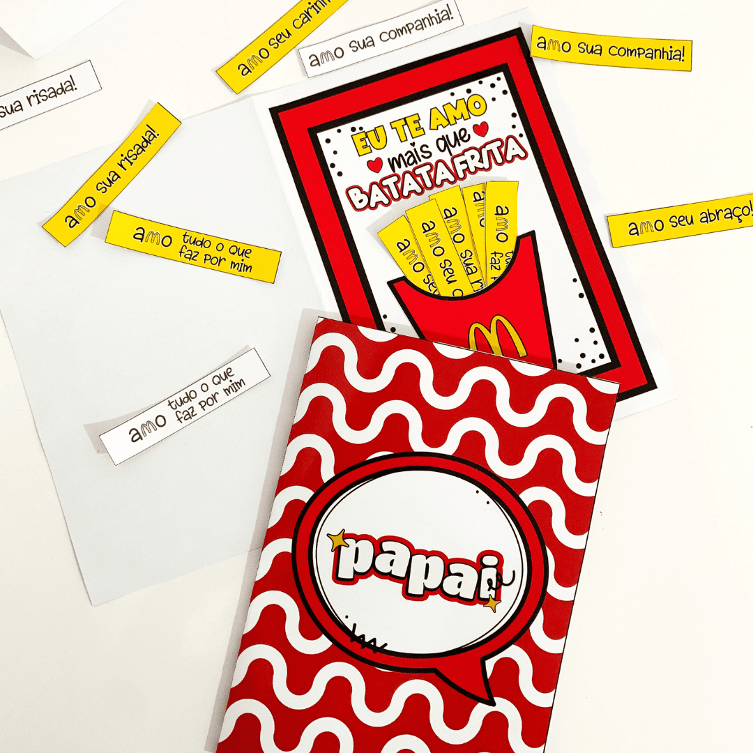 Cartão Dia dos Pais: Batata Frita