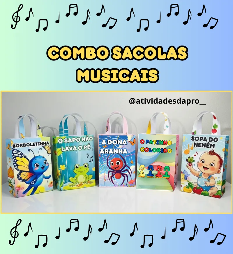 Combo Sacolas Musicais