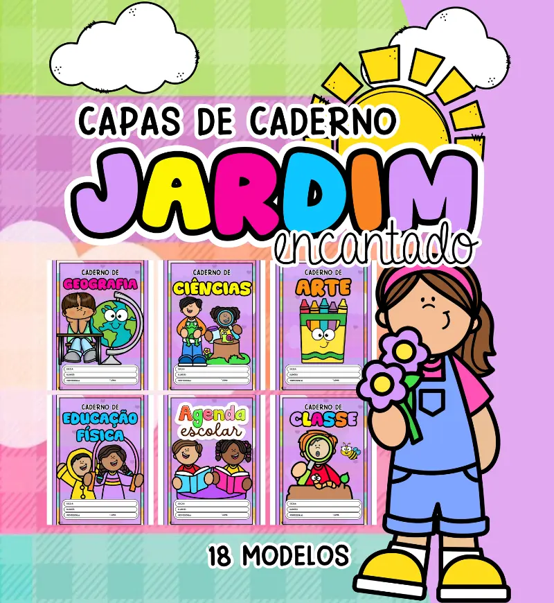 Kit Capas para Caderno - Jardim Encantado