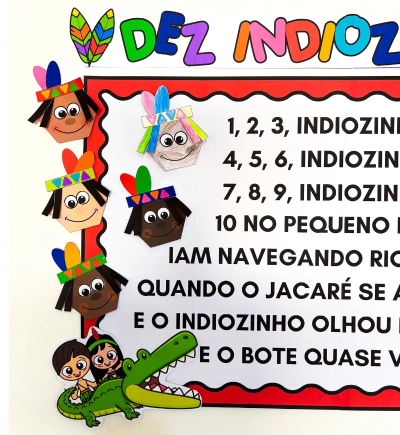 Cartaz Coletivo Dez Indiozinhos