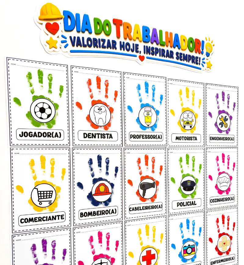 Dia do Trabalhador - Carimbo de Mão