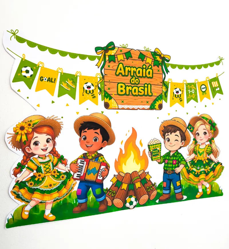 Painel Arraiá do Brasil - Festa Junina/Copa