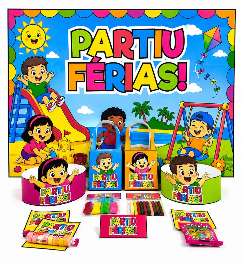 Painel e Lembrancinhas de Férias