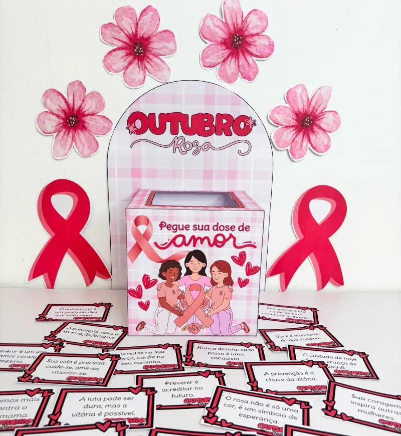 Caixa Motivacional Outubro Rosa