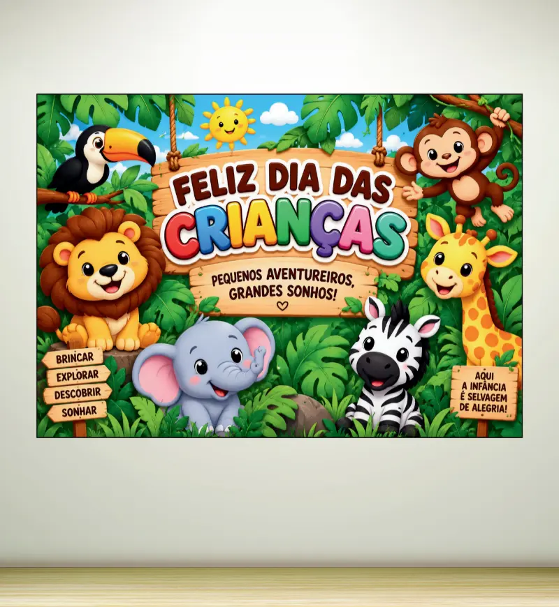 Painel Dia das Crianças - Safari